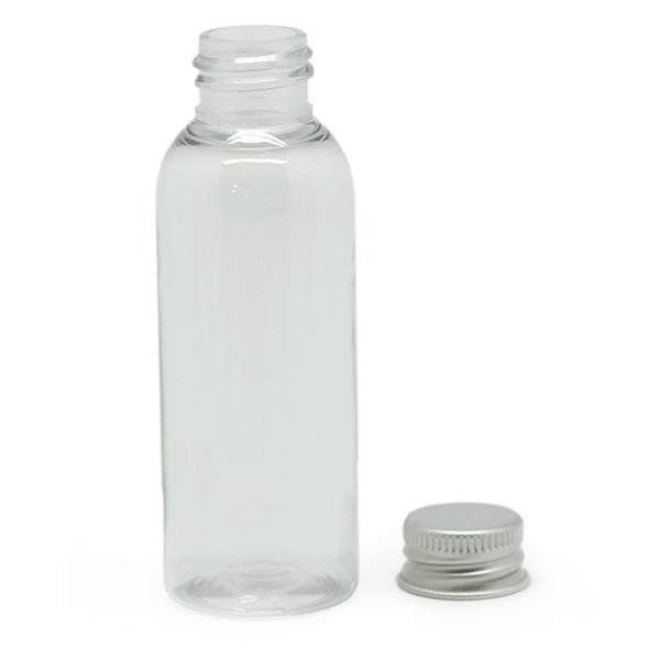 Botella 50 ml PET alta rosca aluminio por mayor